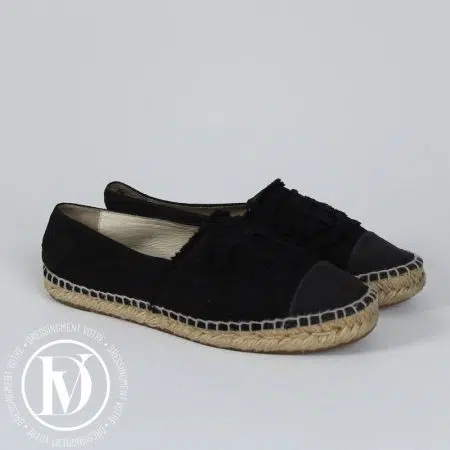 Espadrilles CC en tissu noir p.38 - Chanel Espadrilles CC en tissu noir p.38 - Chanel Dressingment Votre