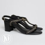 Sandales à talon en cuir noir p.38 - Chanel Dressingment Votre