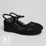 Sandales compensées en cuir noir p.38 - Chanel Dressingment Votre