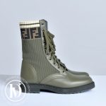 Boots Rockocko en cuir kaki p.38 - Fendi Dressingment Votre