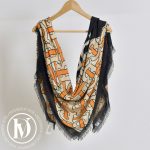 Châle cachemire TB monogramme orange/noir - Burberry Dressingment Votre