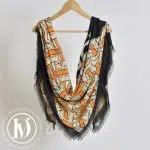 Châle cachemire TB monogramme orange/noir - Burberry Dressingment Votre