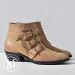 Bottines Susanna en cuir nude et gold p.35 - Chloé Dressingment Votre