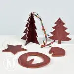 Lot de 5 décorations pour sapin en cuir - Hermès Dressingment Votre