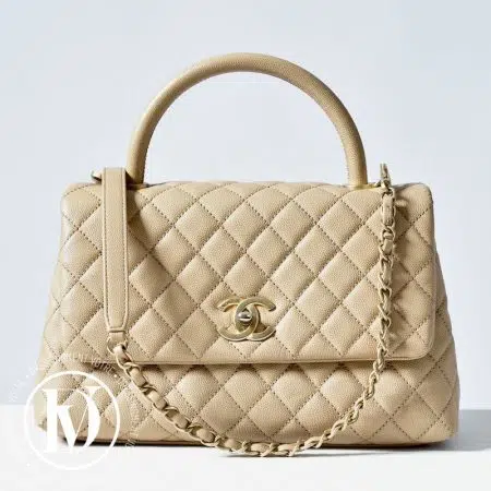 Sac Coco Handle en cuir caviar beige - Chanel Sac Coco Handle en cuir caviar beige - Chanel Dressingment Votre