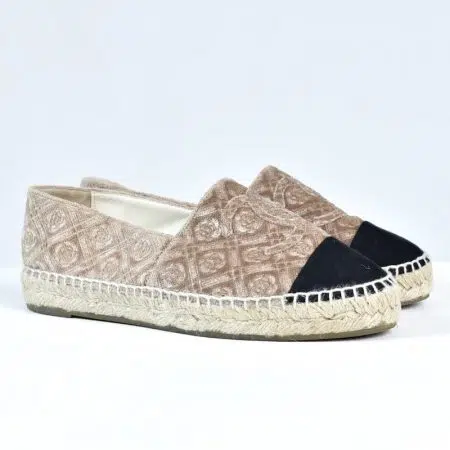 Espadrilles en velours beige CC p.36 - Chanel Espadrilles en velours beige CC p.36 - Chanel Dressingment Votre