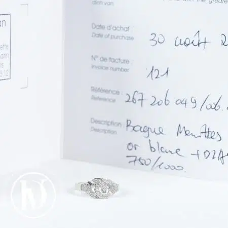Bague Menottes R8 pavée or blanc et diamants t.49 - Dinh Van Bague Menottes R8 pavée or blanc et diamants t.49 - Dinh Van Dressingment Votre