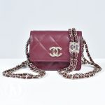 Petit sac interlocking CC WOC en cuir burgundy - Chanel Dressingment Votre