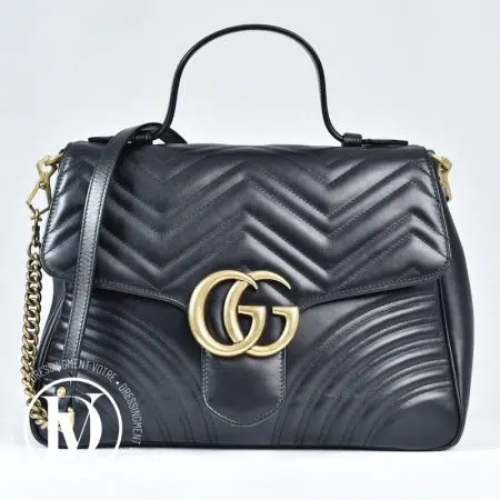Sac GG Marmont médium en cuir noir - Gucci Sac GG Marmont médium en cuir noir - Gucci Dressingment Votre