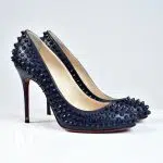 Escarpins Fifi Spikes 100 en cuir bleu marine p.37,5 - Christian Louboutin Dressingment Votre