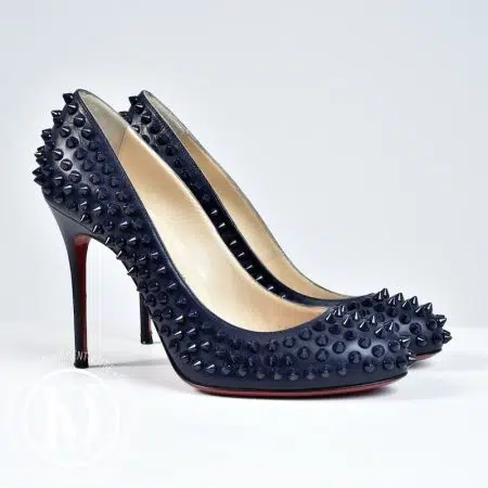 Escarpins Fifi Spikes 100 en cuir bleu marine p.37,5 - Christian Louboutin Escarpins Fifi Spikes 100 en cuir bleu marine p.37,5 - Christian Louboutin Dressingment Votre