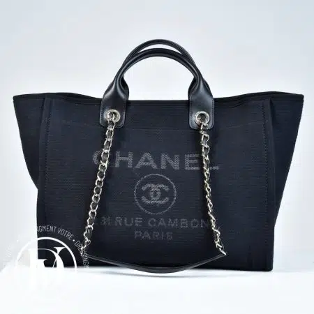 Grand cabas Deauville en toile noire - Chanel Grand cabas Deauville en toile noire - Chanel Dressingment Votre