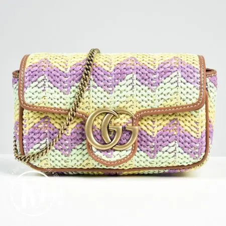 Sac mini Marmont en raphia multicolore - Gucci Sac mini Marmont en raphia multicolore - Gucci Dressingment Votre