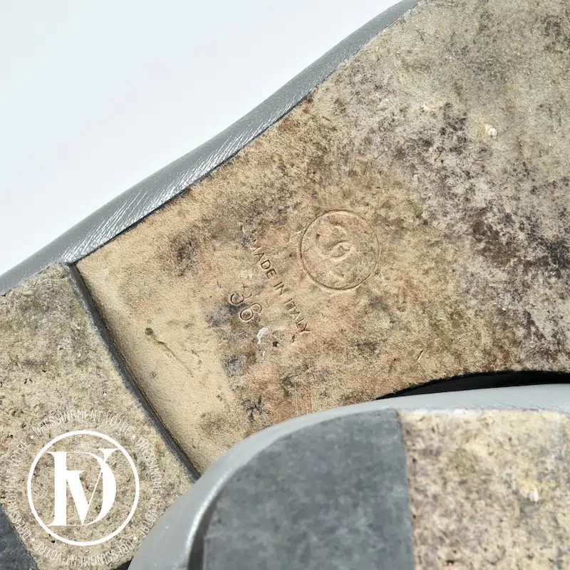 Ballerines CC en cuir gris p.36 - Chanel Ballerines CC en cuir gris p.36 - Chanel – Image 6