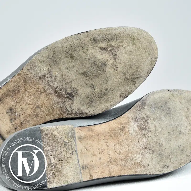 Ballerines CC en cuir gris p.36 - Chanel Ballerines CC en cuir gris p.36 - Chanel – Image 7