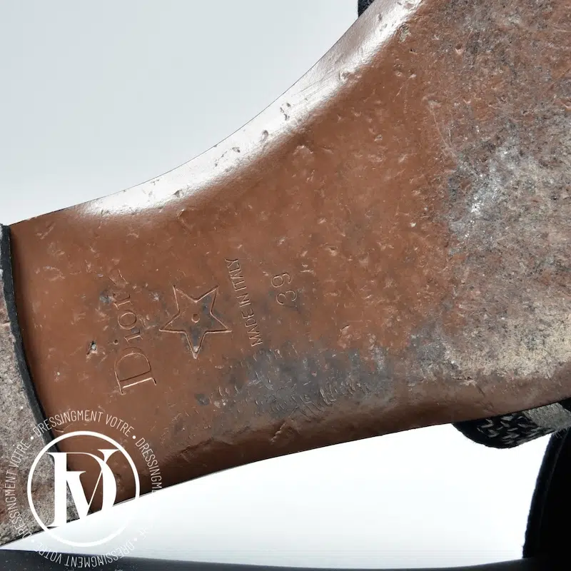 Mules D-Way en cuir et coton bleu p.39 - Dior Mules D-Way en cuir et coton bleu p.39 - Dior – Image 5