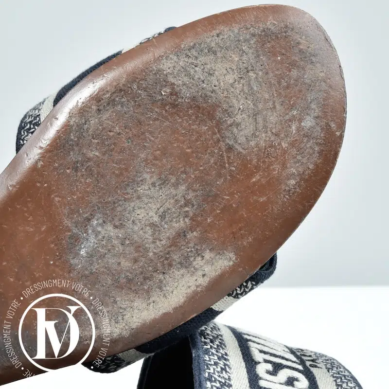 Mules D-Way en cuir et coton bleu p.39 - Dior Mules D-Way en cuir et coton bleu p.39 - Dior – Image 6