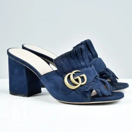 Mules Marmont en suède bleu marine p.37 - Gucci Mules Marmont en suède bleu marine p.37 - Gucci Dressingment Votre