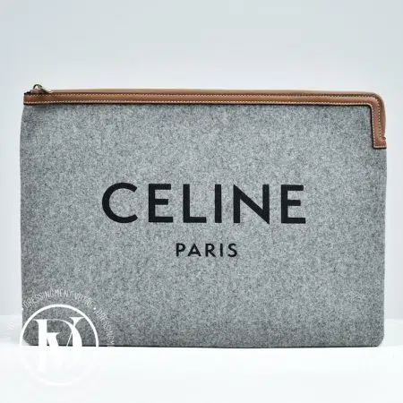 Grande pochette en feutre grise - Céline Grande pochette en feutre grise - Céline Dressingment Votre