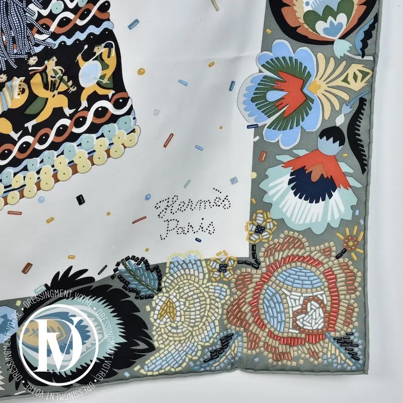 Carré 90 en soie "Costume de Fête" - Hermès Carré 90 en soie "Costume de Fête" - Hermès – Image 5