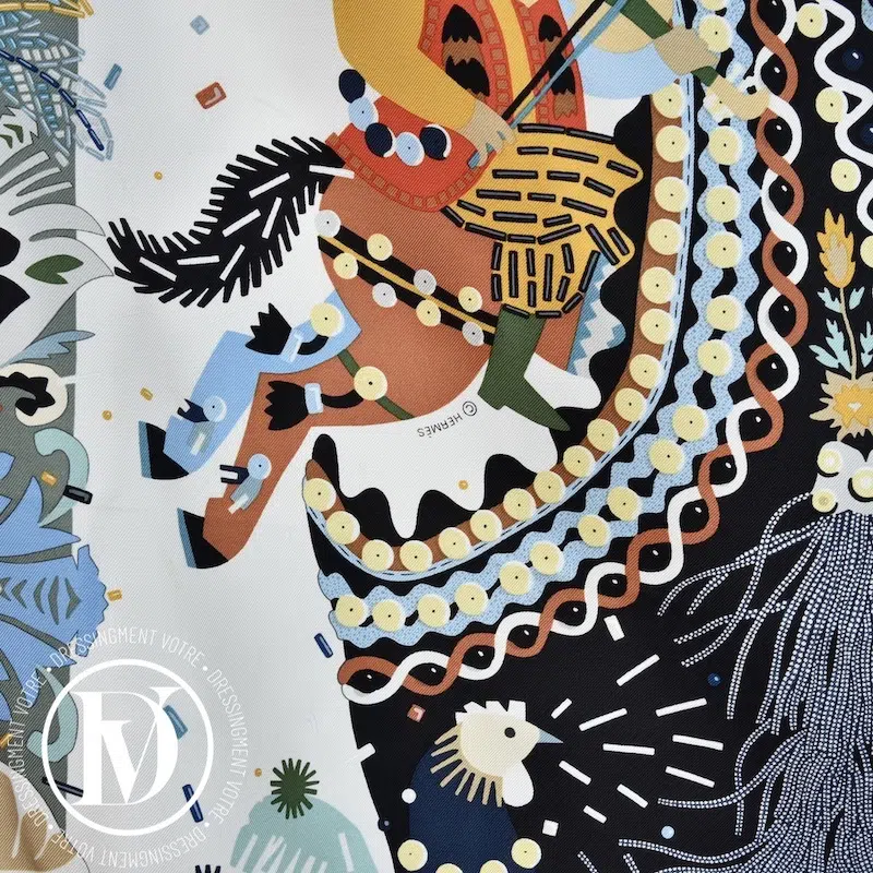 Carré 90 en soie "Costume de Fête" - Hermès Carré 90 en soie "Costume de Fête" - Hermès – Image 6