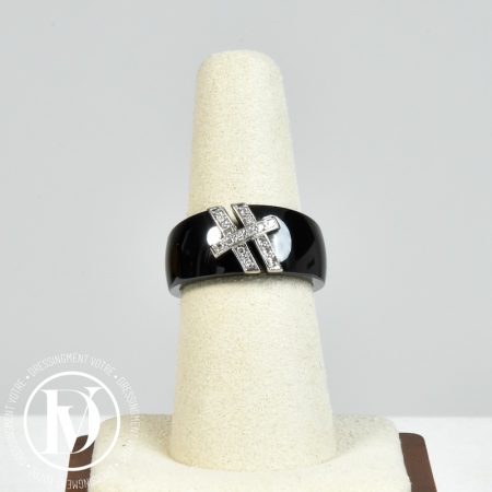 Bague céramique noire & diamants t.53/54 - Guy Laroche Dressingment Votre