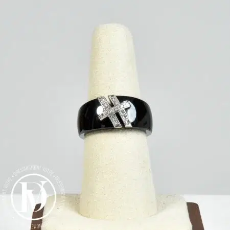 Bague céramique noire & diamants t.53/54 - Guy Laroche Bague céramique noire & diamants t.53/54 - Guy Laroche Dressingment Votre
