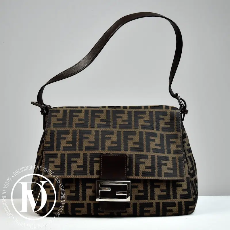 Sac Big Mama monogram en tissu marron - Fendi Sac Big Mama monogram en tissu marron - Fendi