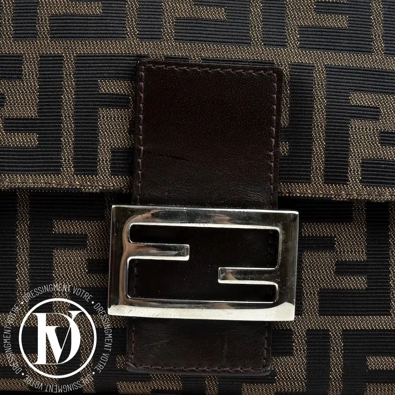 Sac Big Mama monogram en tissu marron - Fendi Sac Big Mama monogram en tissu marron - Fendi – Image 3