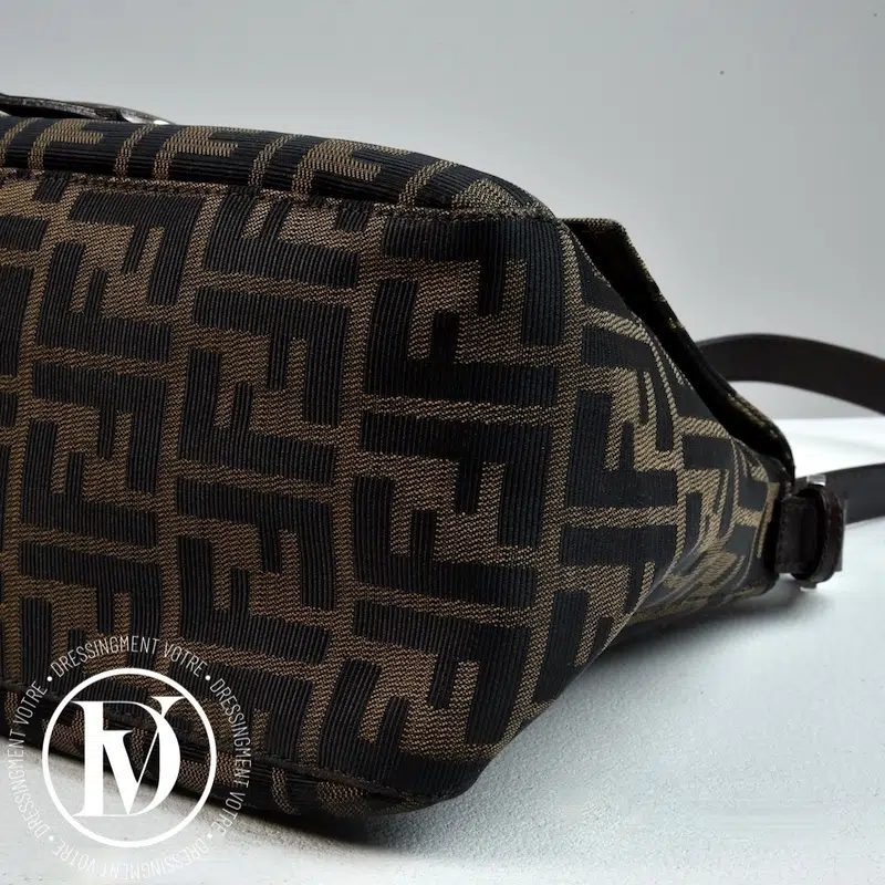 Sac Big Mama monogram en tissu marron - Fendi Sac Big Mama monogram en tissu marron - Fendi – Image 8