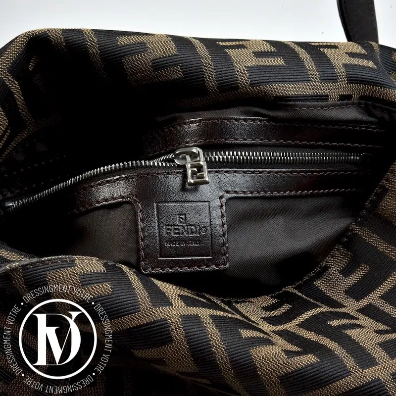 Sac Big Mama monogram en tissu marron - Fendi Sac Big Mama monogram en tissu marron - Fendi – Image 10
