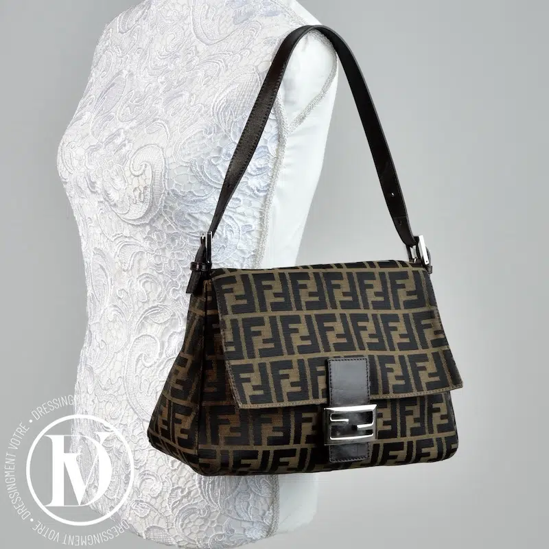 Sac Big Mama monogram en tissu marron - Fendi Sac Big Mama monogram en tissu marron - Fendi – Image 2