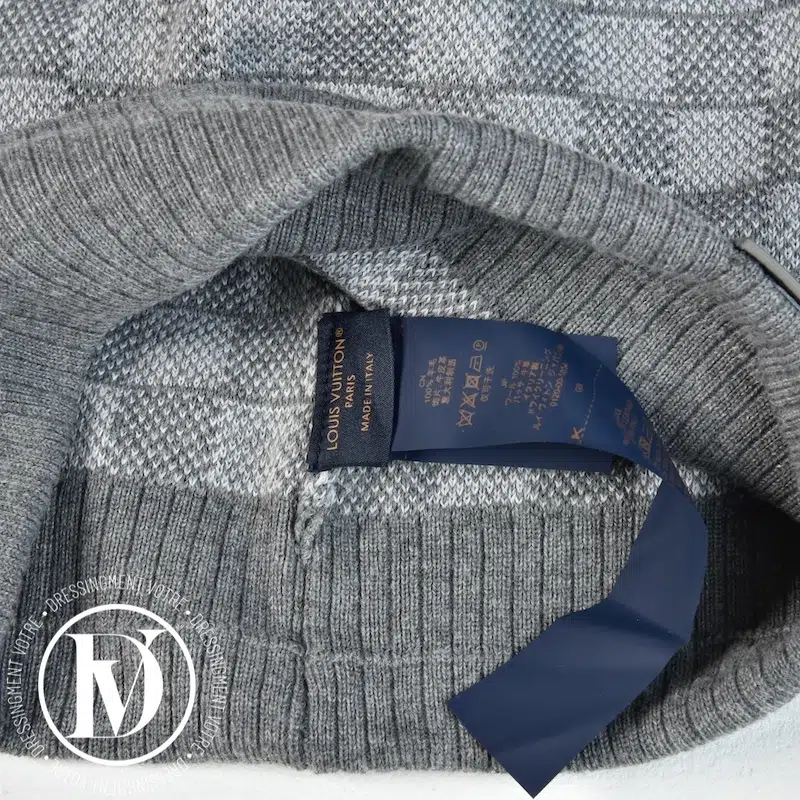 Bonnet Néo petit damier en laine gris - Louis Vuitton Bonnet Néo petit damier en laine gris - Louis Vuitton – Image 3