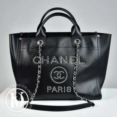 Cabas Deauville en cuir caviar noir - Chanel Cabas Deauville en cuir caviar noir - Chanel Dressingment Votre