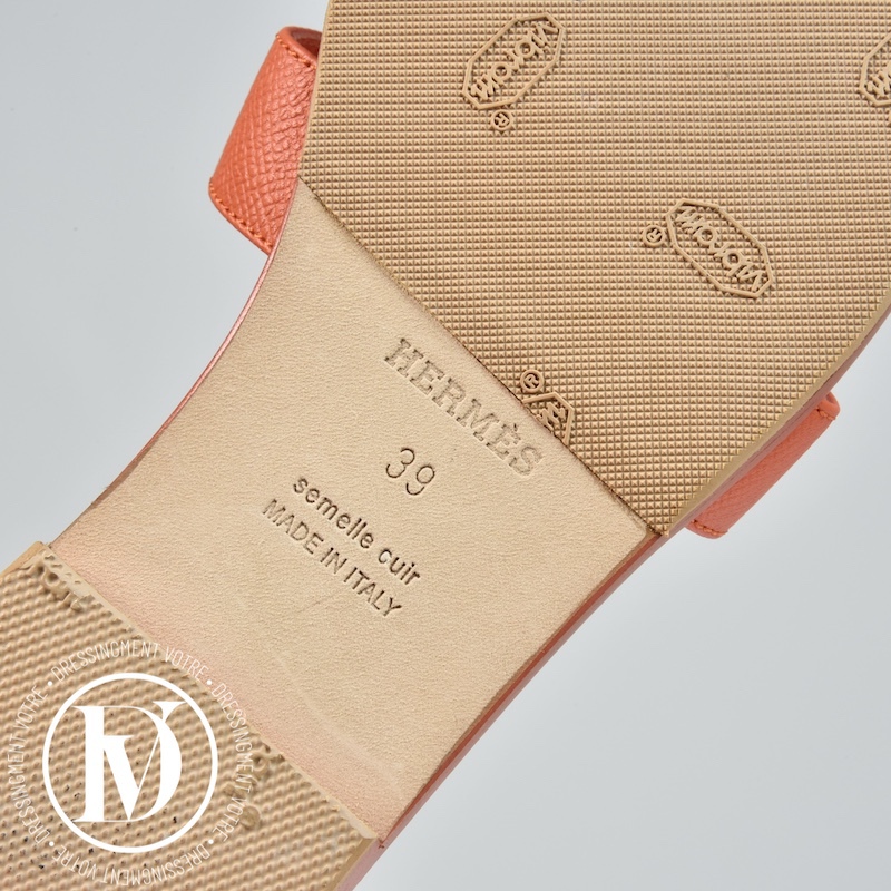 Mules Oran en cuir Epsom orange p.39 - Hermès Mules Oran en cuir Epsom orange p.39 - Hermès – Image 5