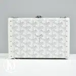 Sac Malle Minaudière en toile Goyardine blanc - Goyard Dressingment Votre