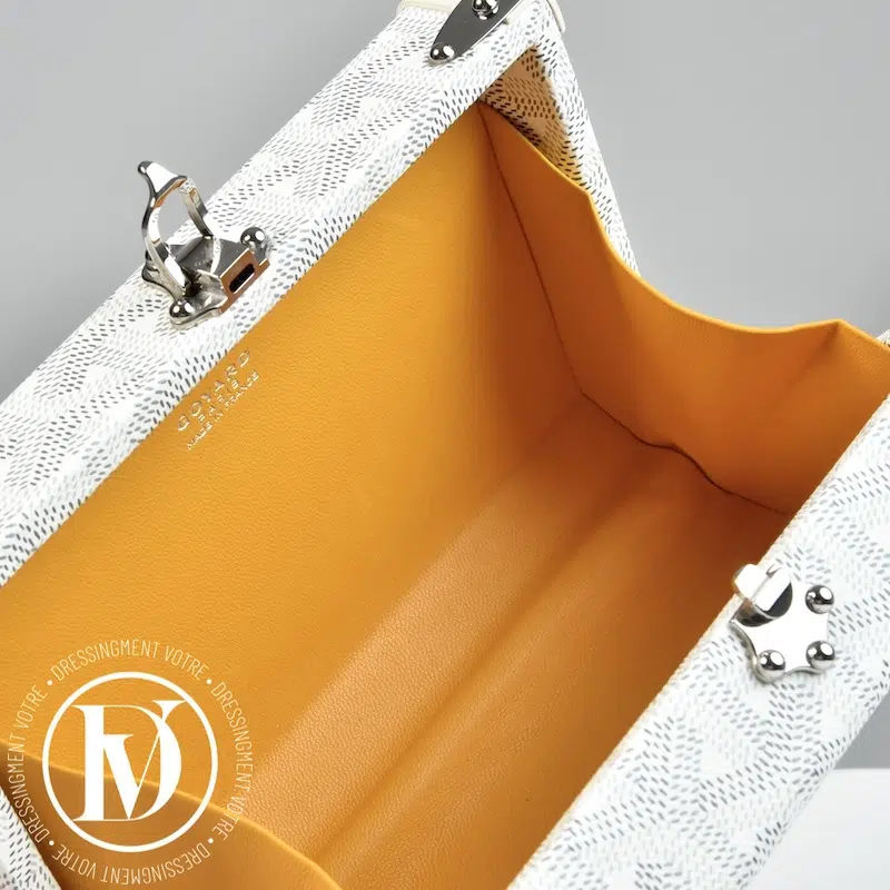 Sac Malle Minaudière en toile Goyardine blanc - Goyard Sac Malle Minaudière en toile Goyardine blanc - Goyard – Image 10
