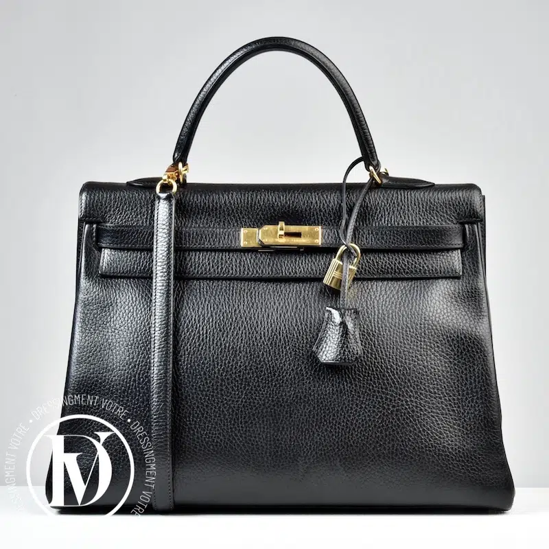 Sac Kelly 40 retourné en cuir Ardennes noir - Hermès Sac Kelly 40 retourné en cuir Ardennes noir - Hermès