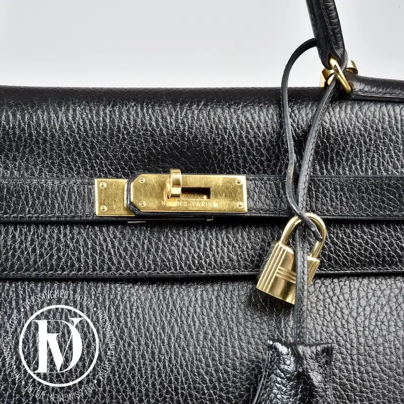 Sac Kelly 40 retourné en cuir Ardennes noir - Hermès Sac Kelly 40 retourné en cuir Ardennes noir - Hermès – Image 3