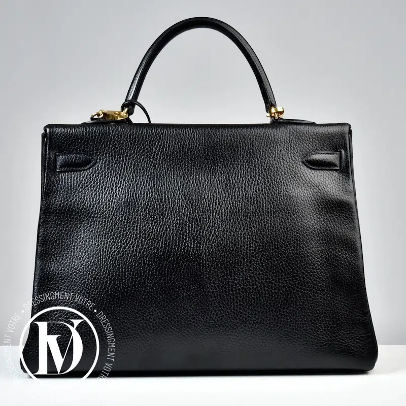Sac Kelly 40 retourné en cuir Ardennes noir - Hermès Sac Kelly 40 retourné en cuir Ardennes noir - Hermès – Image 4