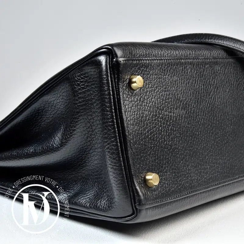 Sac Kelly 40 retourné en cuir Ardennes noir - Hermès Sac Kelly 40 retourné en cuir Ardennes noir - Hermès – Image 5