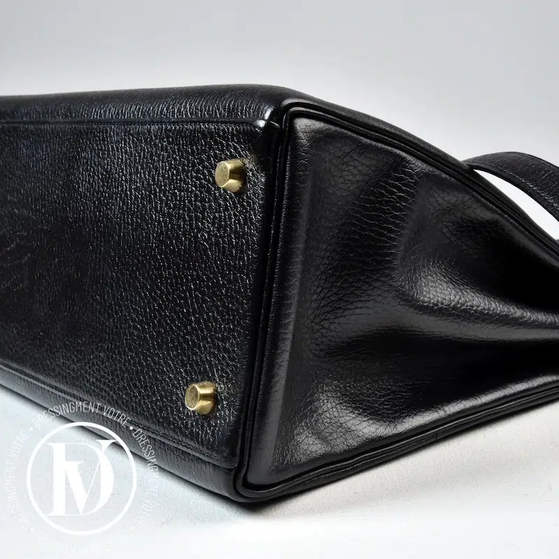 Sac Kelly 40 retourné en cuir Ardennes noir - Hermès Sac Kelly 40 retourné en cuir Ardennes noir - Hermès – Image 6