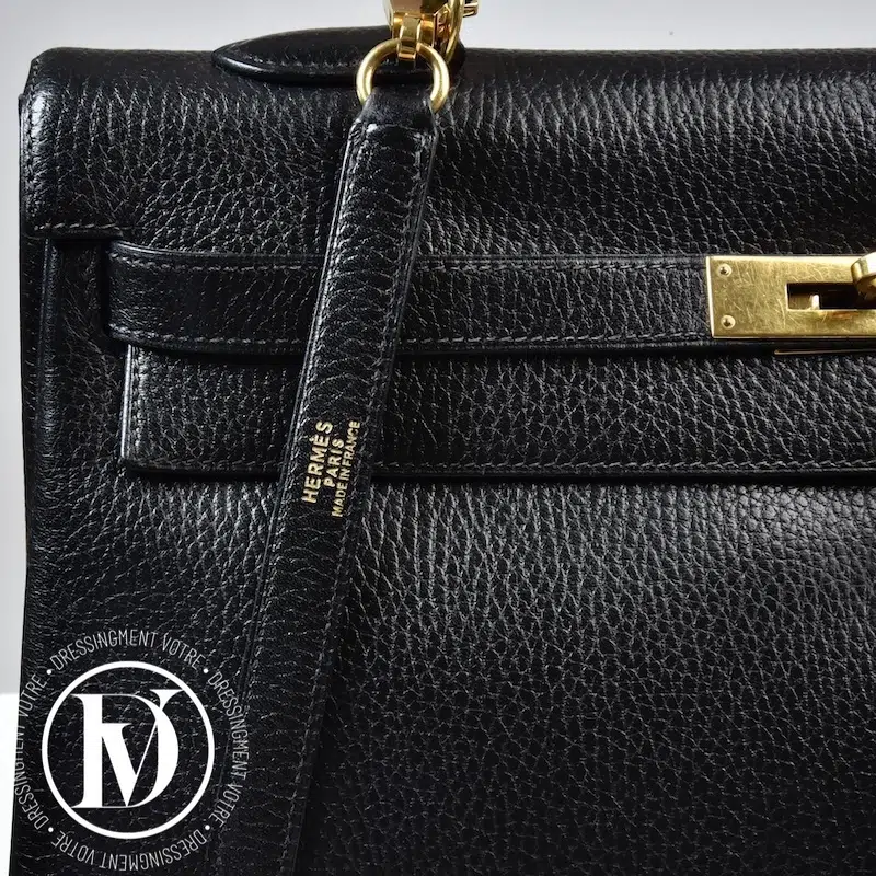Sac Kelly 40 retourné en cuir Ardennes noir - Hermès Sac Kelly 40 retourné en cuir Ardennes noir - Hermès – Image 8