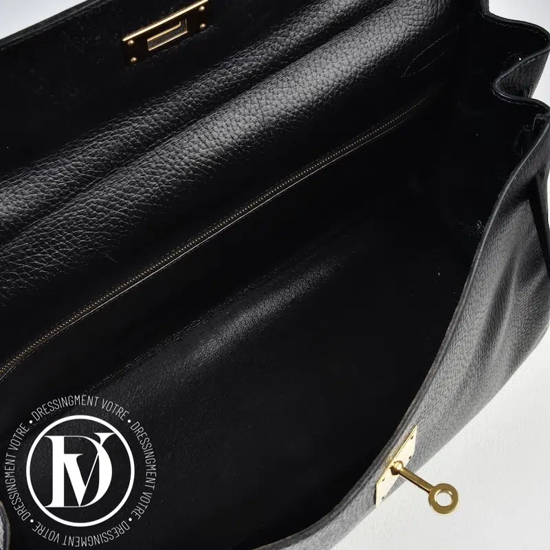 Sac Kelly 40 retourné en cuir Ardennes noir - Hermès Sac Kelly 40 retourné en cuir Ardennes noir - Hermès – Image 10