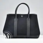 Sac cabas Garden Party 30 en cuir et toile noir - Hermès Dressingment Votre