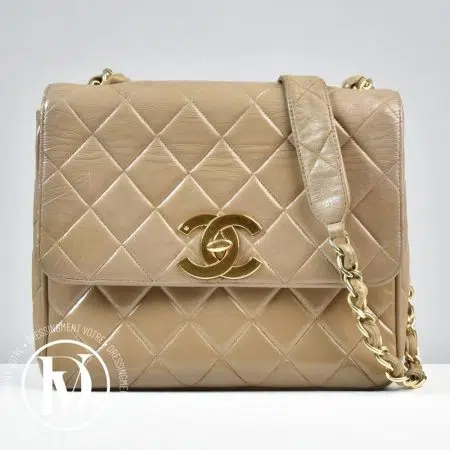 Sac à rabat vintage beige - Chanel Sac à rabat vintage beige - Chanel Dressingment Votre