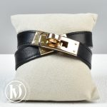 Bracelet Kelly double tour en cuir noir t.S - Hermès Dressingment Votre