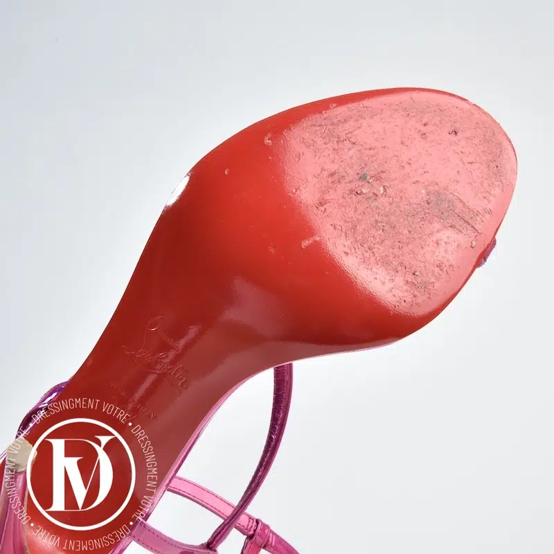 Sandales Rosalie 100 en cuir rose p.38,5 - Christian Louboutin Sandales Rosalie 100 en cuir rose p.38,5 - Christian Louboutin – Image 4