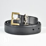 Ceinture Cassandre en cuir noir t.80 - Saint Laurent Dressingment Votre
