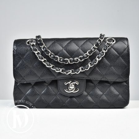 Petit sac Timeless en cuir caviar noir - Chanel